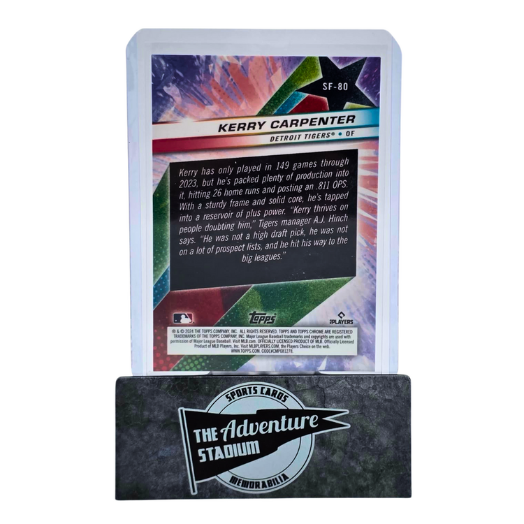The Adventure Stadium 2024 Topps Cosmic Chrome Kerry Carpenter Red 1/5