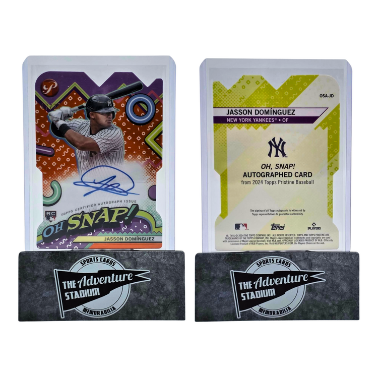 The Adventure Stadium 2024 Topps Pristine Jasson Dominguez Oh Snap! Autograph 17/25
