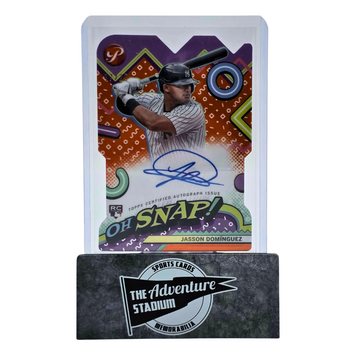 The Adventure Stadium 2024 Topps Pristine Jasson Dominguez Oh Snap! Autograph 17/25
