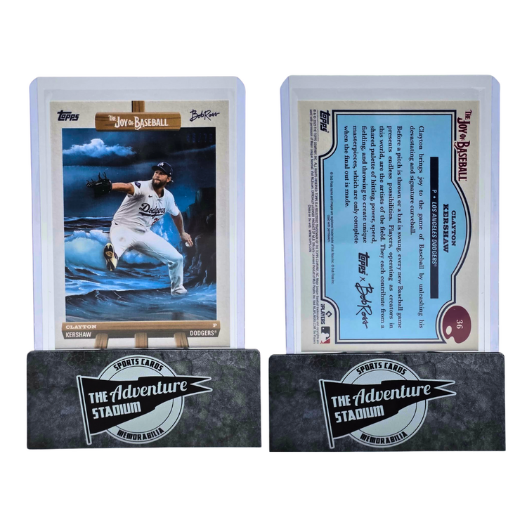 The Adventure Stadium 2025 Topps x Bob Ross Clayton Kershaw 45/75