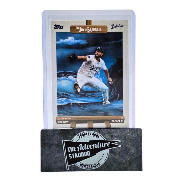 The Adventure Stadium 2025 Topps x Bob Ross Clayton Kershaw 45/75