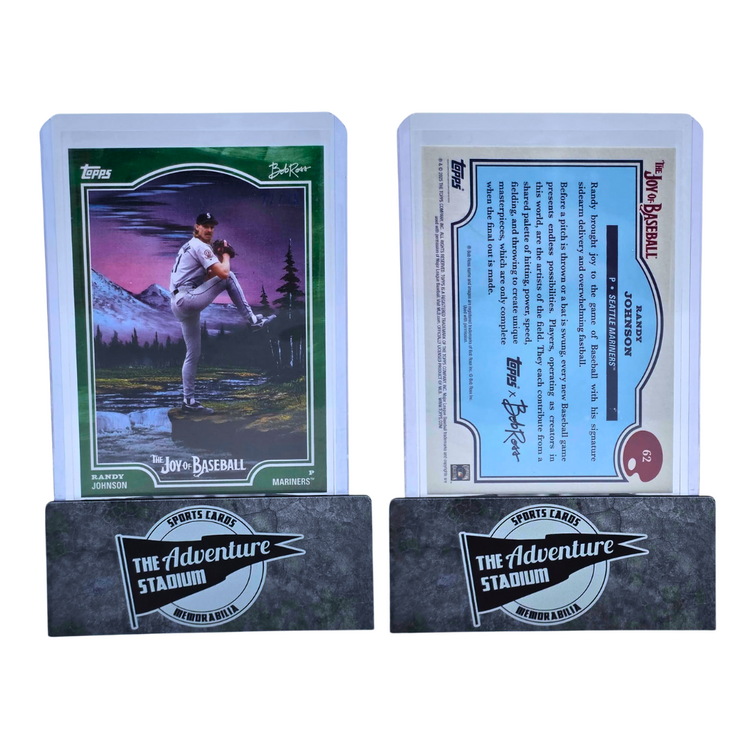 The Adventure Stadium 2025 Topps x Bob Ross Randy Johnson 22/75