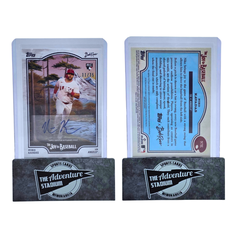 The Adventure Stadium 2025 Topps x Bob Ross Niko Kavadas Autograph 11/35