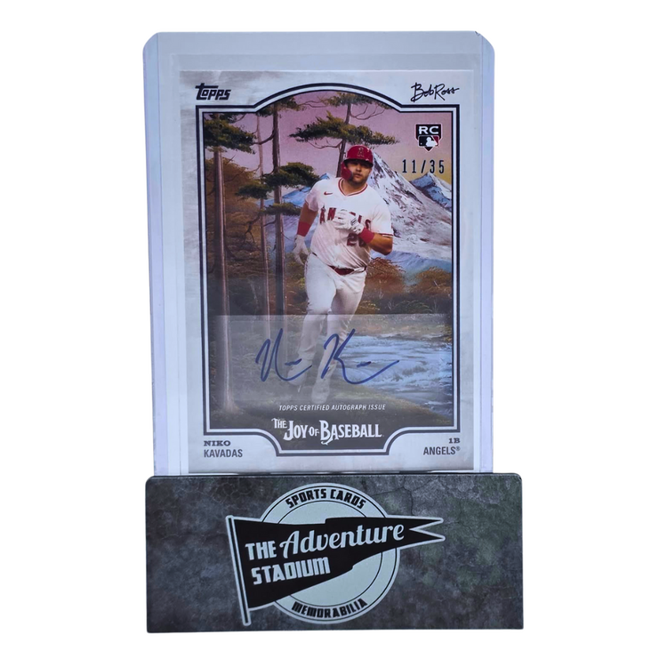 The Adventure Stadium 2025 Topps x Bob Ross Niko Kavadas Autograph 11/35