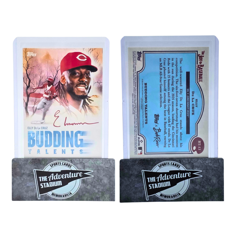 The Adventure Stadium 2025 Topps x Bob Ross Elly De La Cruz Budding Talents