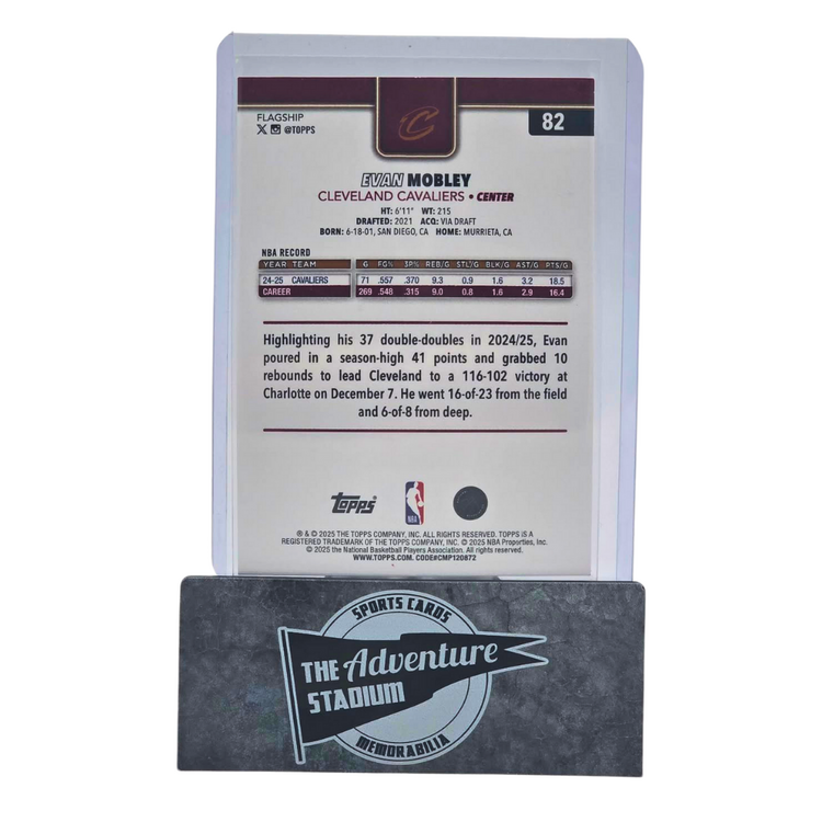 The Adventure Stadium 2025 Topps Series 1 Evan Mobley Gold 02/50