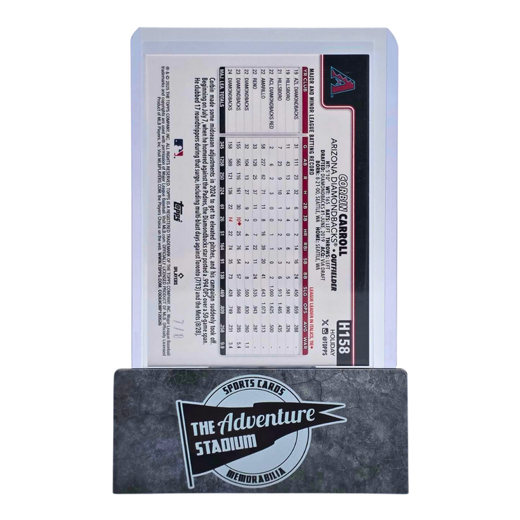 The Adventure Stadium 2025 Topps Holiday Corbin Carroll 7/8