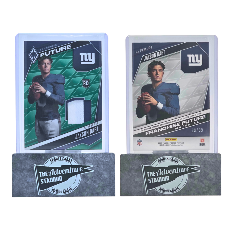 The Adventure Stadium 2025 Panini Phoenix Jaxson Dart Patch 39/99