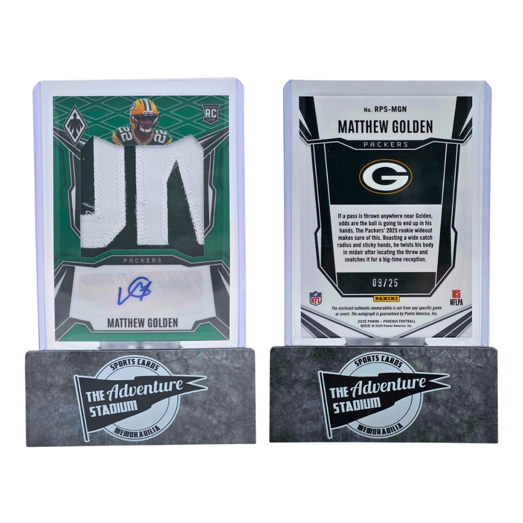 The Adventure Stadium 2025 Panini Phoenix Matthew Golden Patch Autograph 09/25