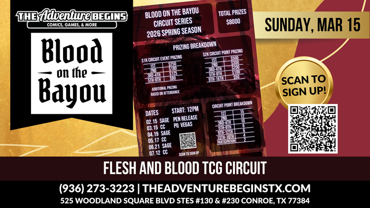 Legend Story Studios LLC TAB Flesh & Blood TCG Blood on the Bayou Circuit 2 & PQ