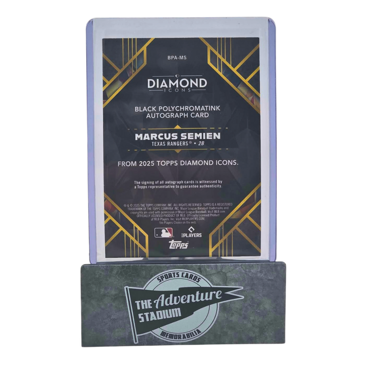 The Adventure Stadium 2025 Topps Diamond Icons Marcus Semien Autograph Red 4/5