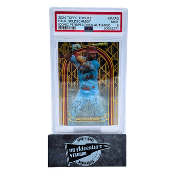 The Adventure Stadium 2024 Topps Tribute Paul Goldschmidt Autograph Red 08/10 PSA 9