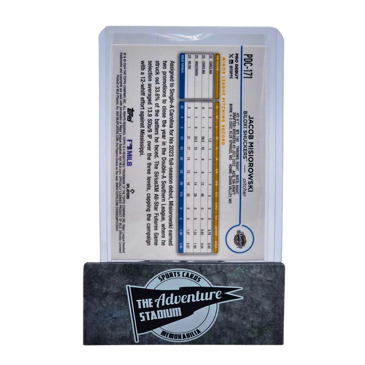 The Adventure Stadium 2024 Topps Pro Debut Jacob Misiorowski 19/50