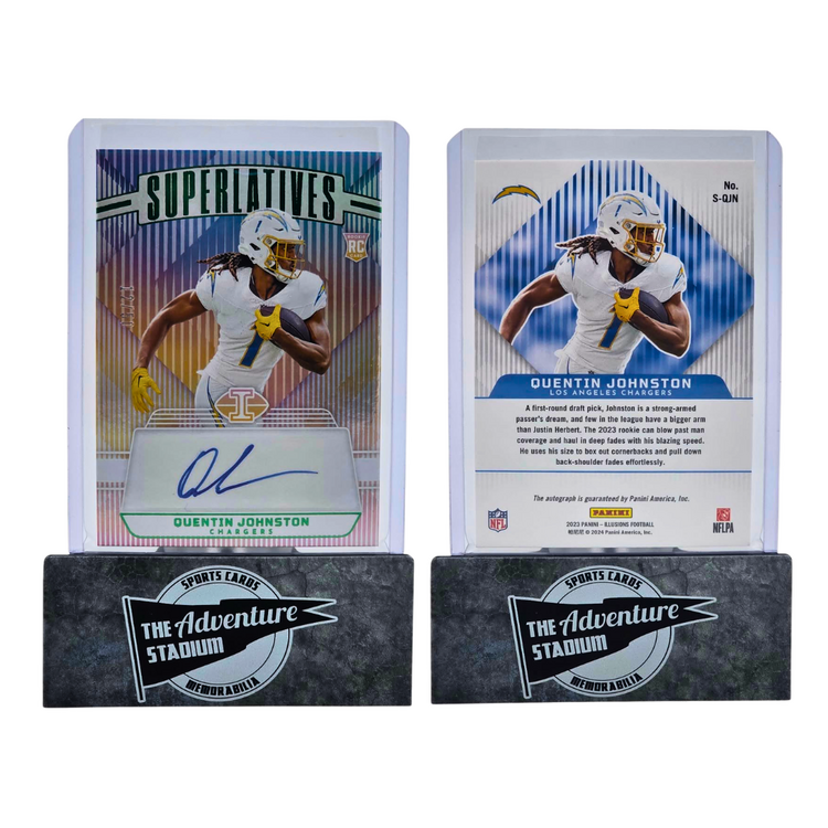 The Adventure Stadium 2023 Panini Illusions Quentin Johnston Autograph 12/50