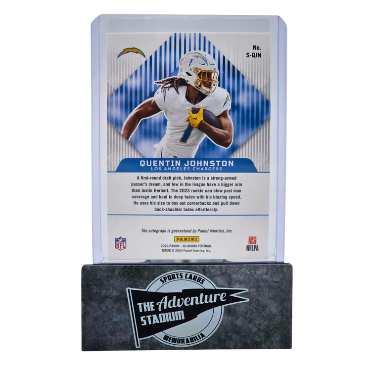 The Adventure Stadium 2023 Panini Illusions Quentin Johnston Autograph 12/50