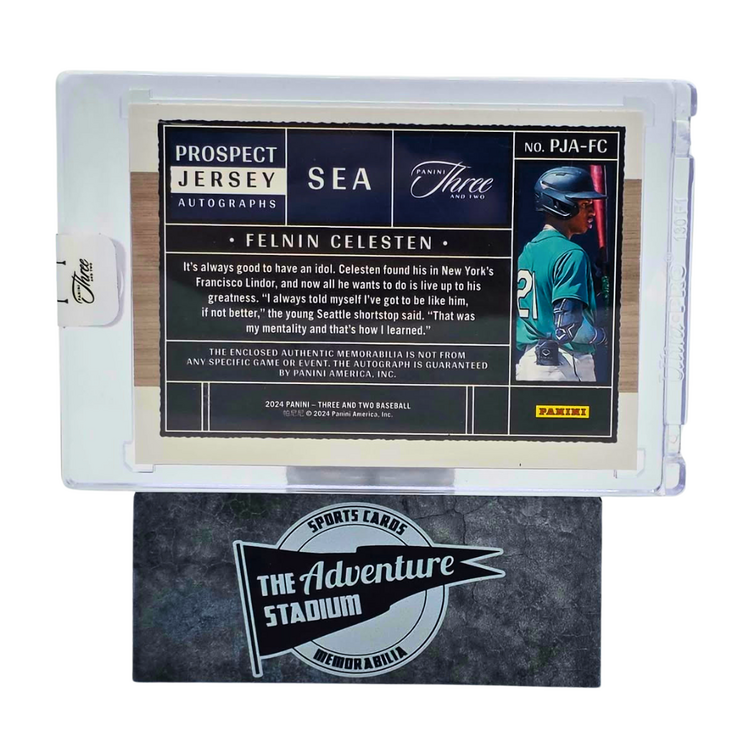 The Adventure Stadium 2024 Panini Three & Two Felnin Celestin Patch Autograph 1/2