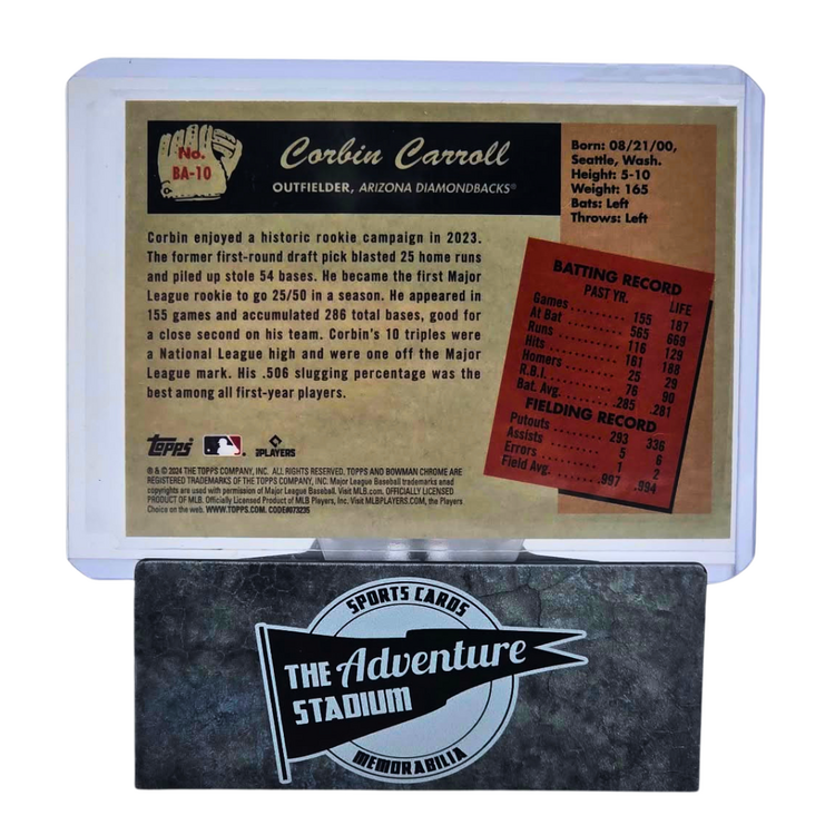 The Adventure Stadium 2024 Bowman Corbin Carroll Anime