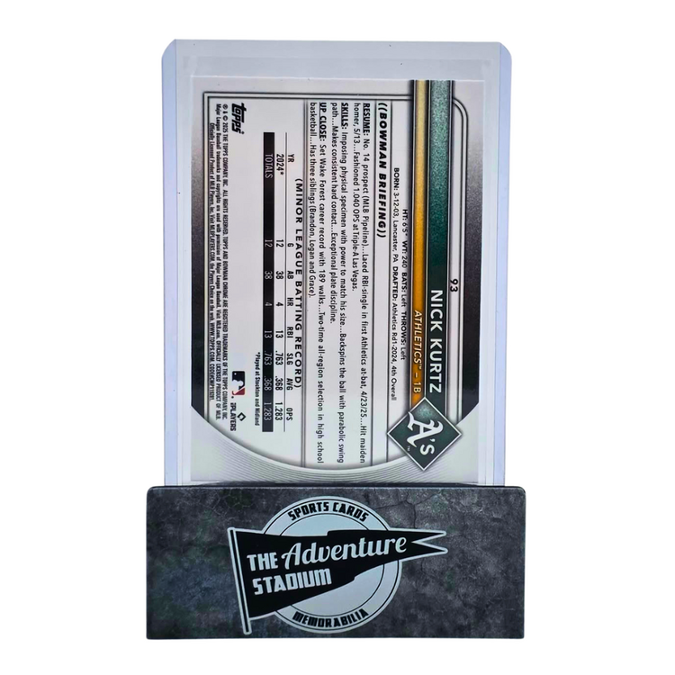 The Adventure Stadium 2025 Bowman Chrome Nick Kurtz Red Rookie Stamp