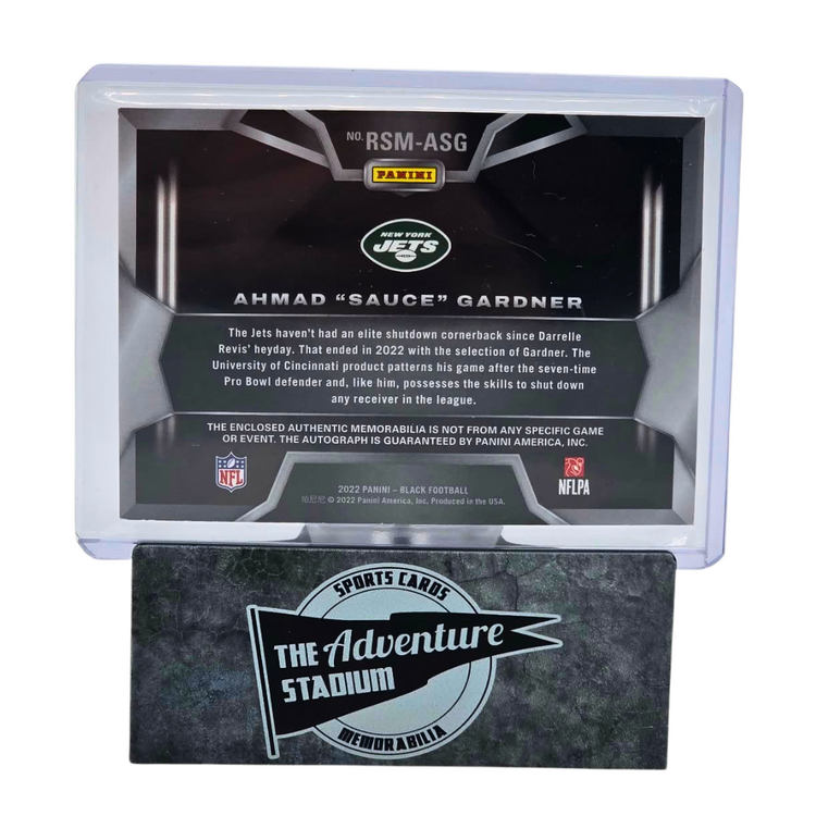 The Adventure Stadium 2022 Panini Black Ahmad Sauce Gardner Patch Autograph 18/50