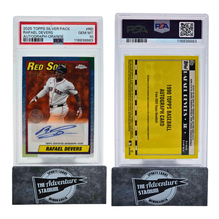 The Adventure Stadium 2025 Topps Silver Pack Rafael Devers Autograph PSA 10