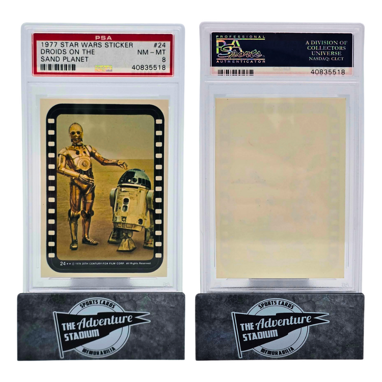 The Adventure Stadium 1977 Star Wars Sticker Droids on the Sand Planet PSA 8
