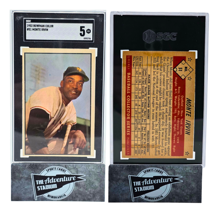 The Adventure Stadium 1953 Bowman Color Monte Irvin SGC 5