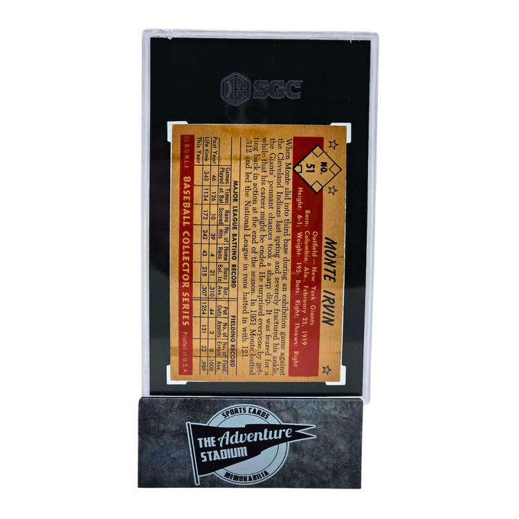 The Adventure Stadium 1953 Bowman Color Monte Irvin SGC 5