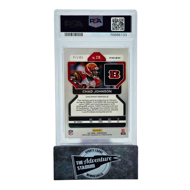 The Adventure Stadium 2021 Panini Prizm Chad Johnson Purple Power PSA 9