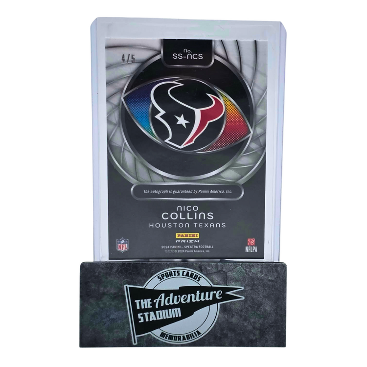 The Adventure Stadium 2024 Panini Spectra Nico Collins Autograph 4/5
