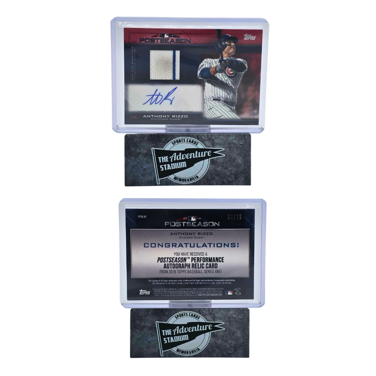 The Adventure Stadium 2019 Topps Series 1 Anthony Rizzo Patch Autograph 03/25