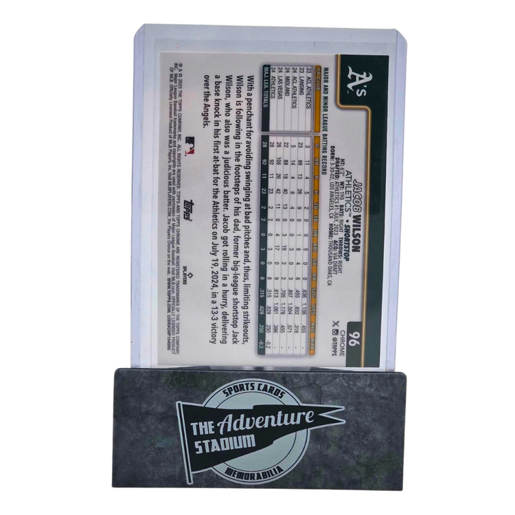 The Adventure Stadium 2025 Topps Chrome Sapphire Jacob Wilson 49/50