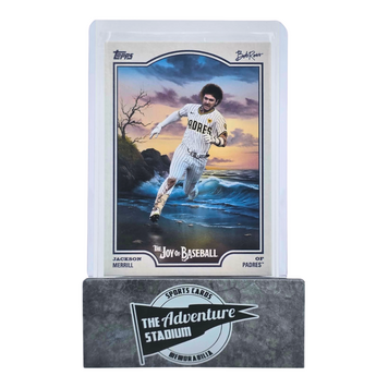 The Adventure Stadium 2025 Topps x Bob Ross Jackson Merrill Short Print