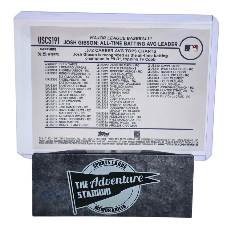 The Adventure Stadium 2024 Topps Chrome Update Sapphire Josh Gibson 32/50