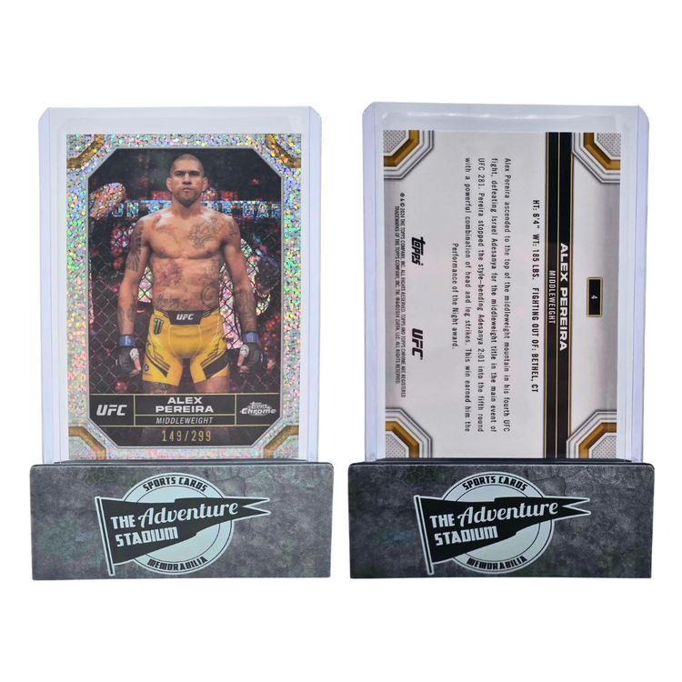 The Adventure Stadium 2024 Topps Chrome UFC Alex Pereira Sparkle 149/299