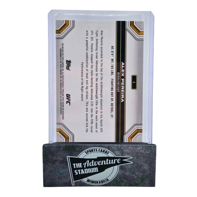 The Adventure Stadium 2024 Topps Chrome UFC Alex Pereira Sparkle 149/299