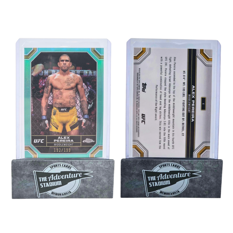 The Adventure Stadium 2024 Topps Chrome UFC Alex Pereira Aqua 192/199