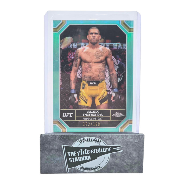 The Adventure Stadium 2024 Topps Chrome UFC Alex Pereira Aqua 192/199