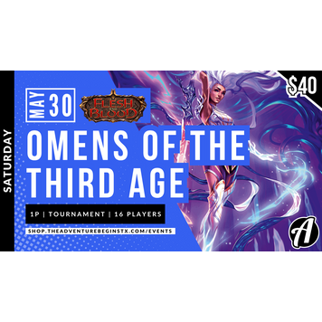 Legend Story Studios LLC Flesh & Blood TCG Omens of The Third Age Pre-Release  May 2026