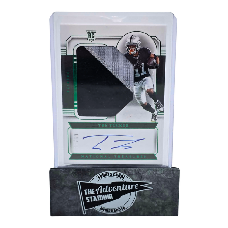 The Adventure Stadium 2023 Panini National Treasures Tre Tucker Patch Autograph 09/11