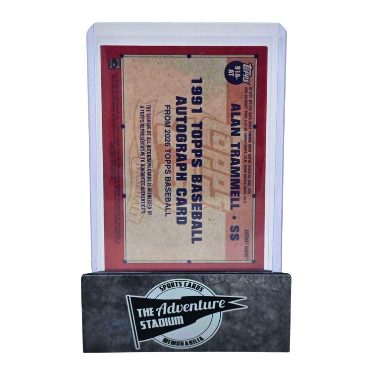 The Adventure Stadium 2026 Topps Alan Trammell 1991 Autograph 82/99