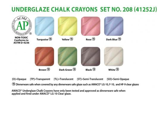 Underglaze Chalk Crayon Set 208 | Amaco