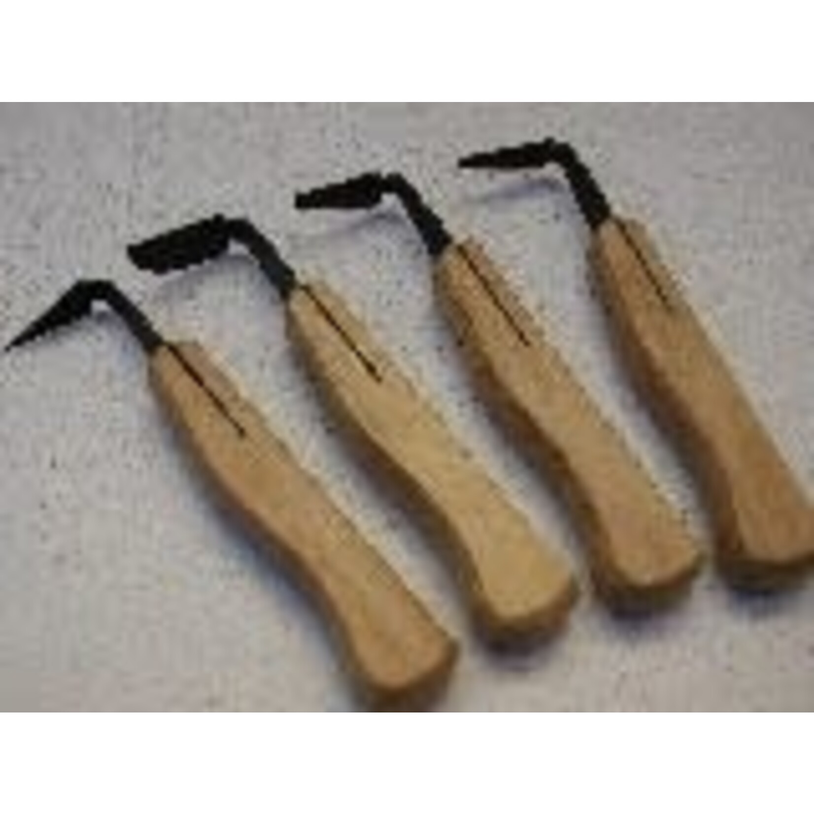 Chinese Clay Art TRIM TOOLS - WOOD Handle - 4 piece - 7"