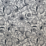 Elan Pottery Transfers Flower Doodle Underglaze Transfer - Black