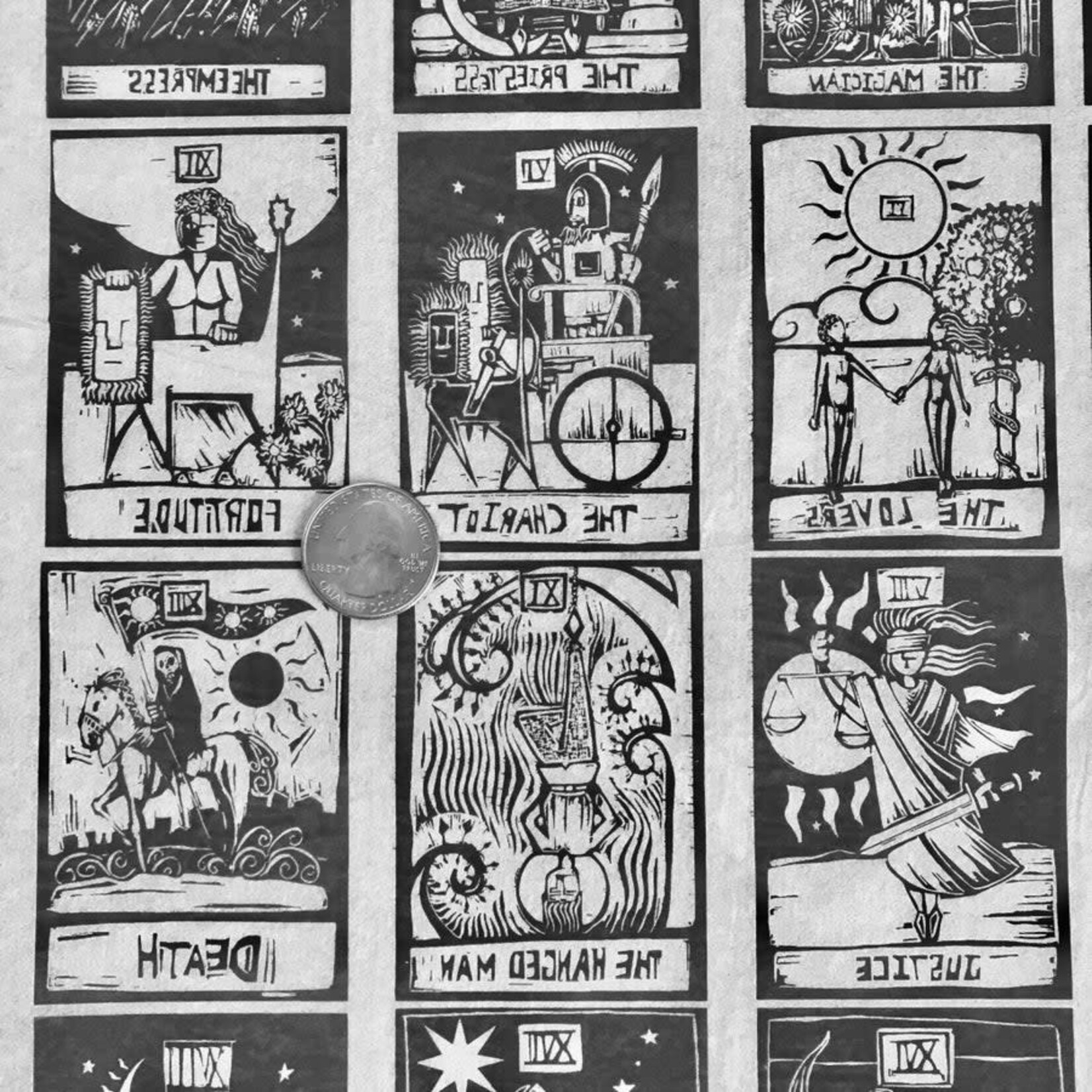 Elan Pottery Transfers Tarot Cards - Underglaze Transfer - black