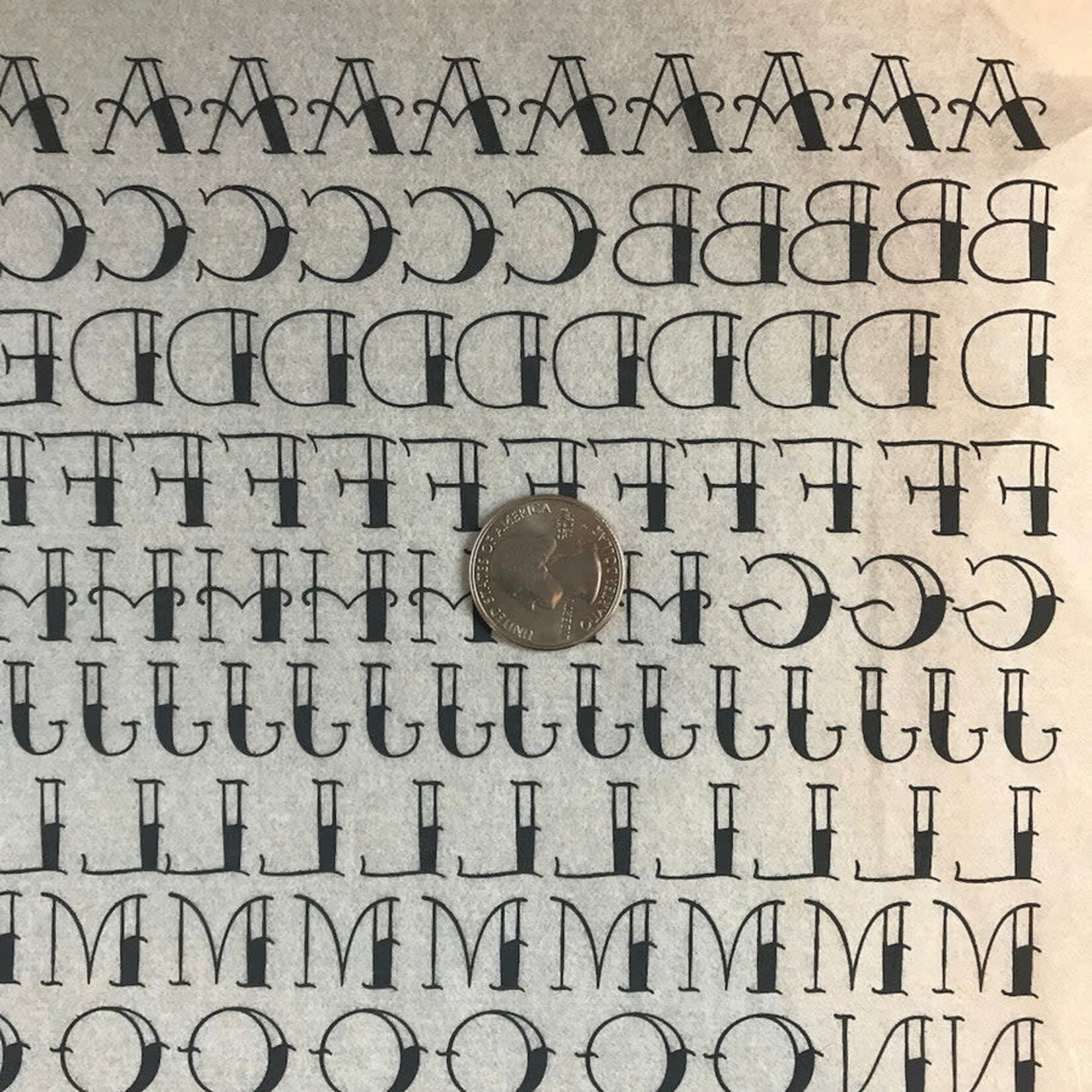 Elan Pottery Transfers Tattoo Font Underglaze Transfer - Black
