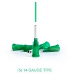 xiem Precision Applicator Tips (5) 14 Gauge (Dark Green)