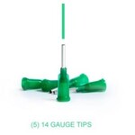 XIEM TOOLS Precision Applicator Tips (5) 14 Gauge (Dark Green)