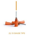 xiem Precision Applicator Tips (5) 15 Gauge (Orange)