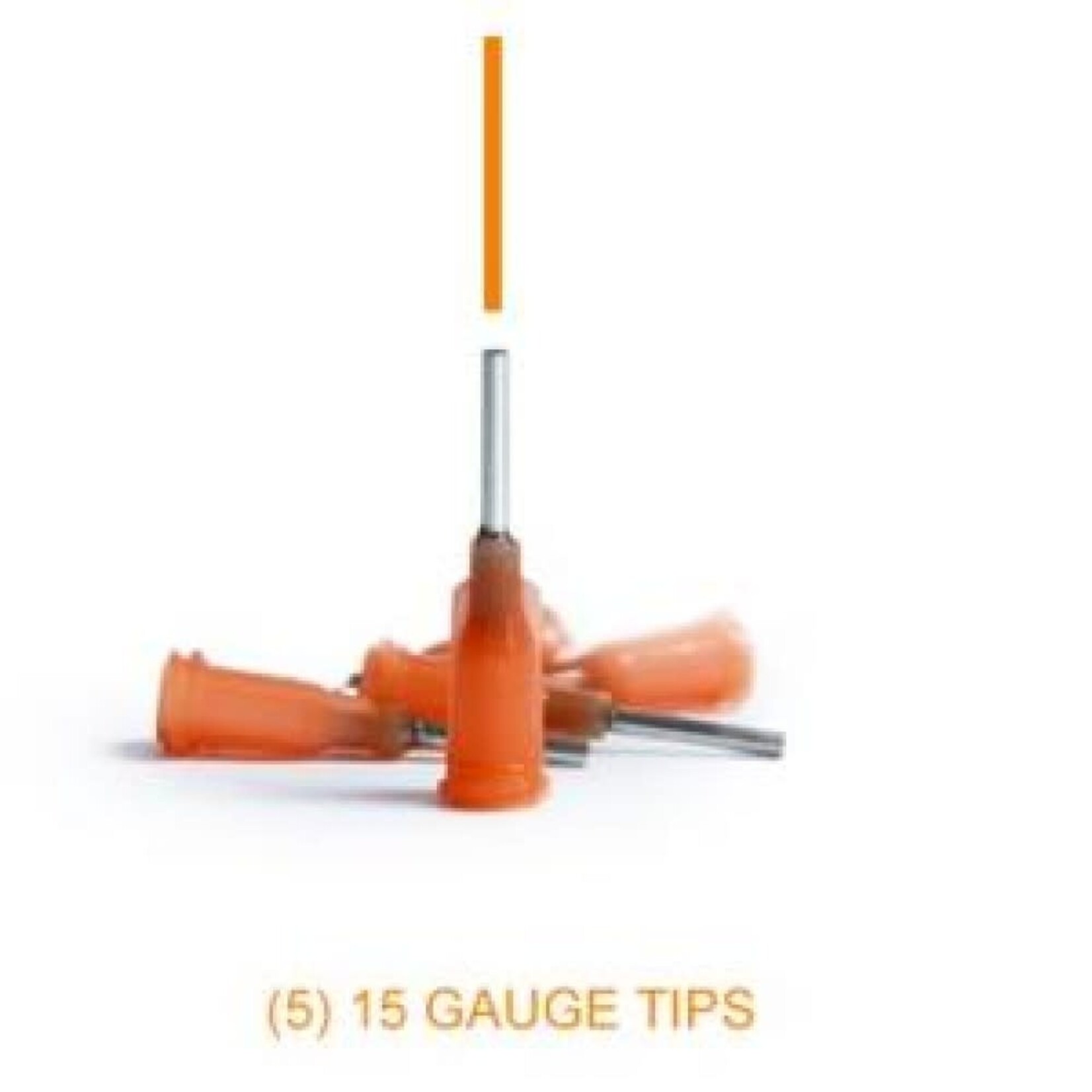 xiem Precision Applicator Tips (5) 15 Gauge (Orange)