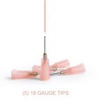 XIEM TOOLS Precision Applicator Tips (5) 18 Gauge (Pink)